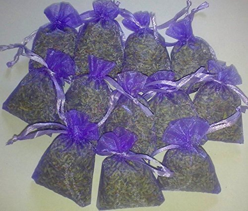 12 Bags of Dried Lavender in Small Organza Bags -Real Flower Wedding Confetti/Home Fragrance/Crafts /Moth Repellant by Soothing Ideas (You can Choose the Colour of your bags