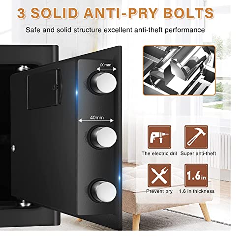 0.8 Cu Ft Small Safe Box For Home Use, Digital Home Security Safe With Programmable Keypad And Removable Shelf, Money Safe For Firearm Medicine Money Documents Valuables #TOP5