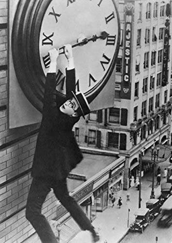 Harold Lloyd Horloge Scène A4 Sans cadre Vieille Noir Blanc Classique Acteur Américain Film Affiche Cinéma Céma Photo Photo Décoration Murale Réimpression