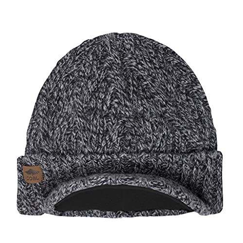 Image of Coal Yukon Cable Knit Wool Brim Visor Beanie Winter Hat