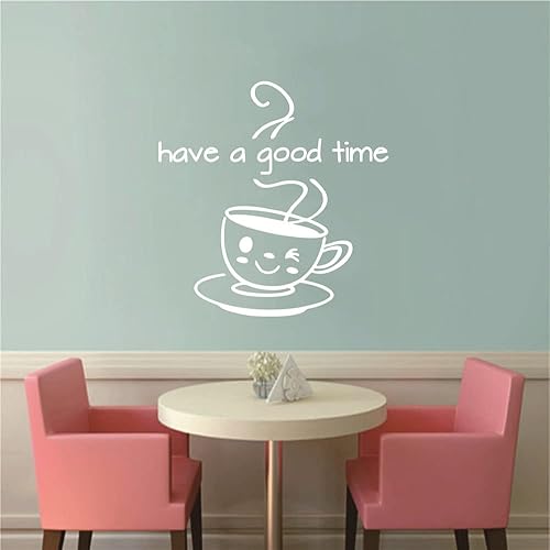 Miniatura 5 de Decoración de pared para comedor, cafetería, decoración de pared, vinilo para cafetería, tienda de té, frase "Have a Good Time", para cocina,