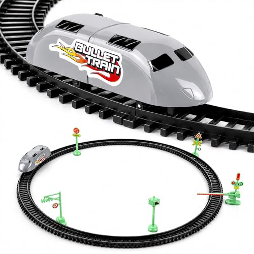 Image of Zest 4 Toyz Bullet Train Toy Set for Kids 180 CM Railway Track Toy Battery Operated Train Toys for Kids Bullet Birthday Gifts for Boys & Girls 3 Years + (Batteries not Included)