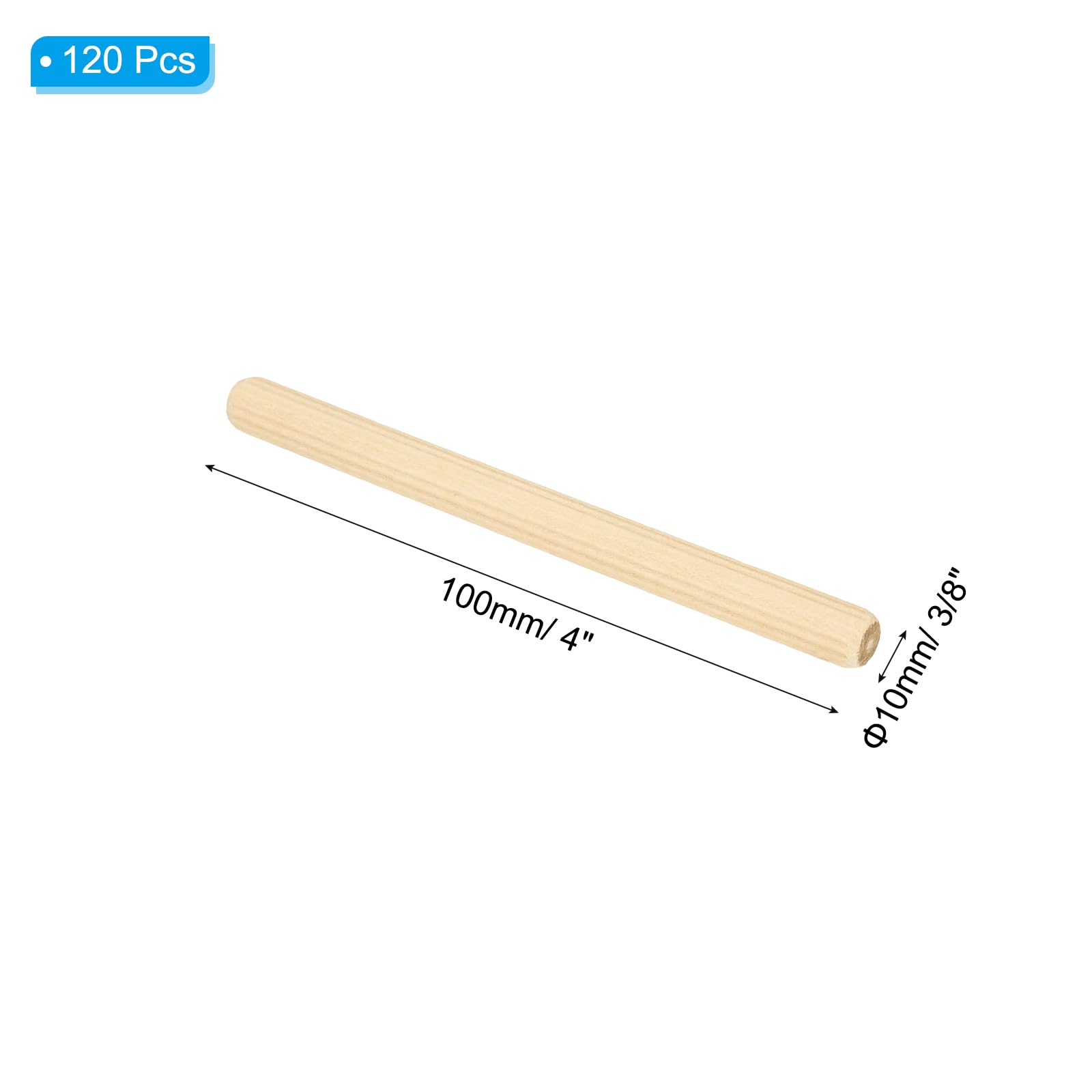 PATIKIL 3/8" x 3-1/8"(10 x 80mm) Wood Dowel Pins - Image 2