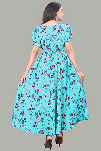 Image of FLARED ALINE MAXI DRESS WITH FLORAL PRINT FOR WOMEN