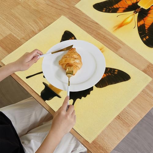 Set de 8 sets de table papillon orange lavables 45x30 cm - 5