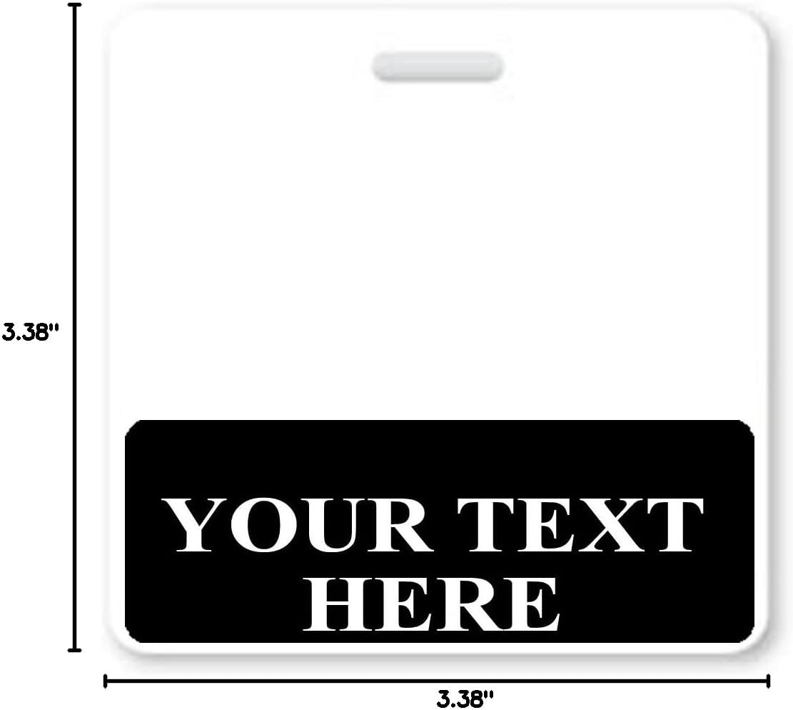 6 Pack - Custom Printed Horizontal ID Badge Buddies - Double Sided USA Printed Badge Buddy - Healthcare Role Tag Backer - Waterproof, Spill Proof & Tear Resistant by Specialist ID (Black)