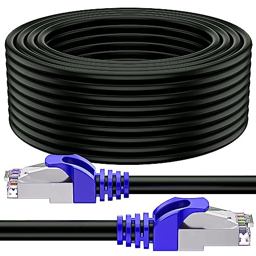 Image of 5 Meter Outdoor Ethernet Cable,High Speed Cat6 LAN Cable,Network Cable Internet Cable RJ45 Cable, Computer Patch Cord Gigabit Category 6 Wires for Modem, Router, LAN ADSL UTP Lan cable-Black