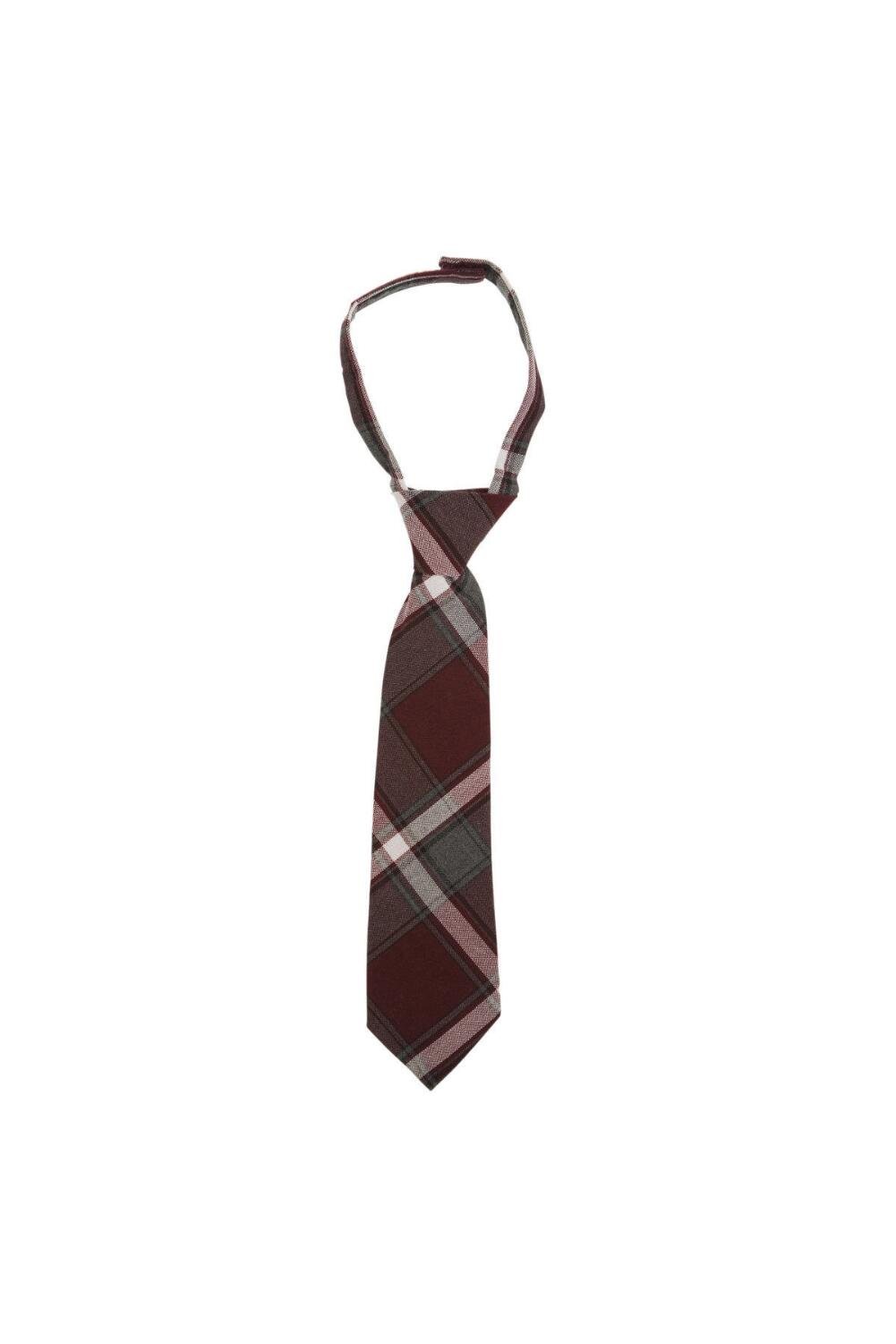 French Toast Boys' Adjustable Tie-4-7, Burgundy Plaid, 4-7