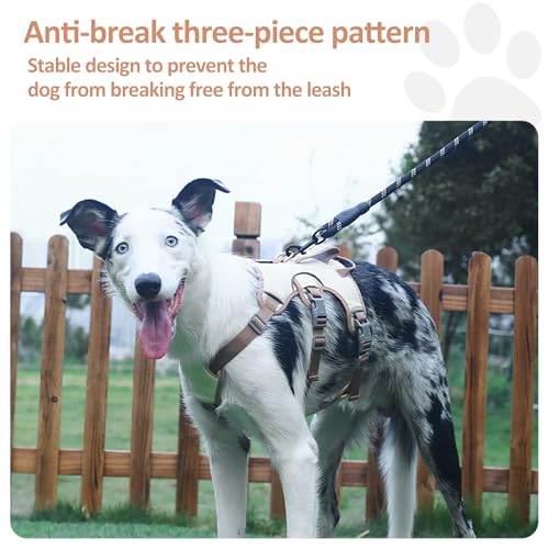 Wisebom Mehrzweck-hundegeschirr, Ausbruchsicheres Anti Zug Hundegeschirr, Anti Zug Geschirr Hund Sicherheitsgeschirr, Hundegeschirr Kleine Hunde für Kleine Mittelgroße Hunde (Beige, S)