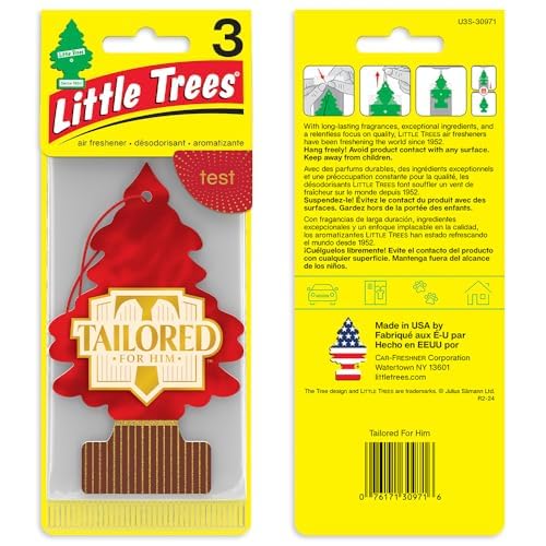 Image of LITTLE TREES Car Air Freshener | Hanging Tree Provides Long Lasting Scent for Auto and Home | Tailored for Him, 24 Air Fresheners