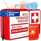PURAHELP® Verbandskasten Auto inkl. Beatmungstuch [DIN 13164] - Erste Hilfe Set Auto StVO Konform für 2026 - KFZ Verbandskasten & Sanikasten Unterwegs - Notfallset Kompakt - First Aid Kit Car