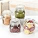ZALSSKE 32oz Glass Food Storage Jars with Airtight Clamp Lids,Set of 4 Airtight Glass Canister Square- Clear Storage Container for Kitchen Container Storing Sugar, Flour, Cereal,Coffee,Spice…