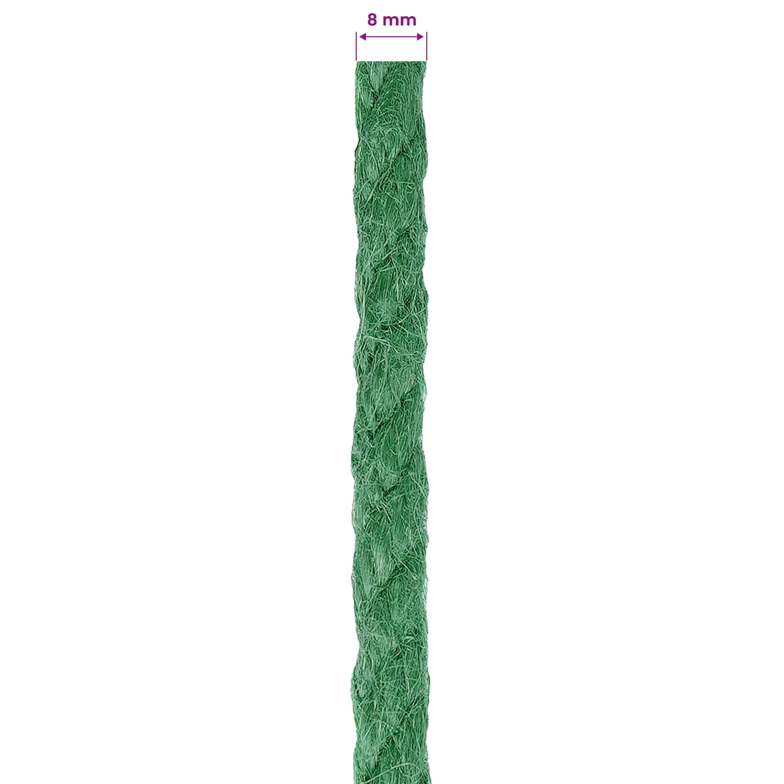 Corda di iuta verde 100% Tossa a 3 strati, diametro 10 mm, lunghezza 20 metri, versatile, per giardino, campeggio, artigianato e trasporto, mantiene i nodi naturali, assorbe l'umidità