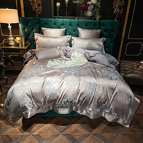 Housse de couette en satin jacquard pour sublimer votre cocon de douceur King