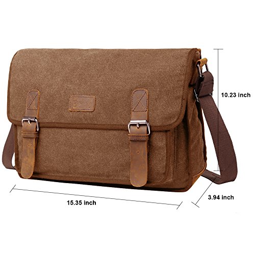 Men Women Vintage Canvas Leather Crossbody Bags Stylish Messenger Field Bag