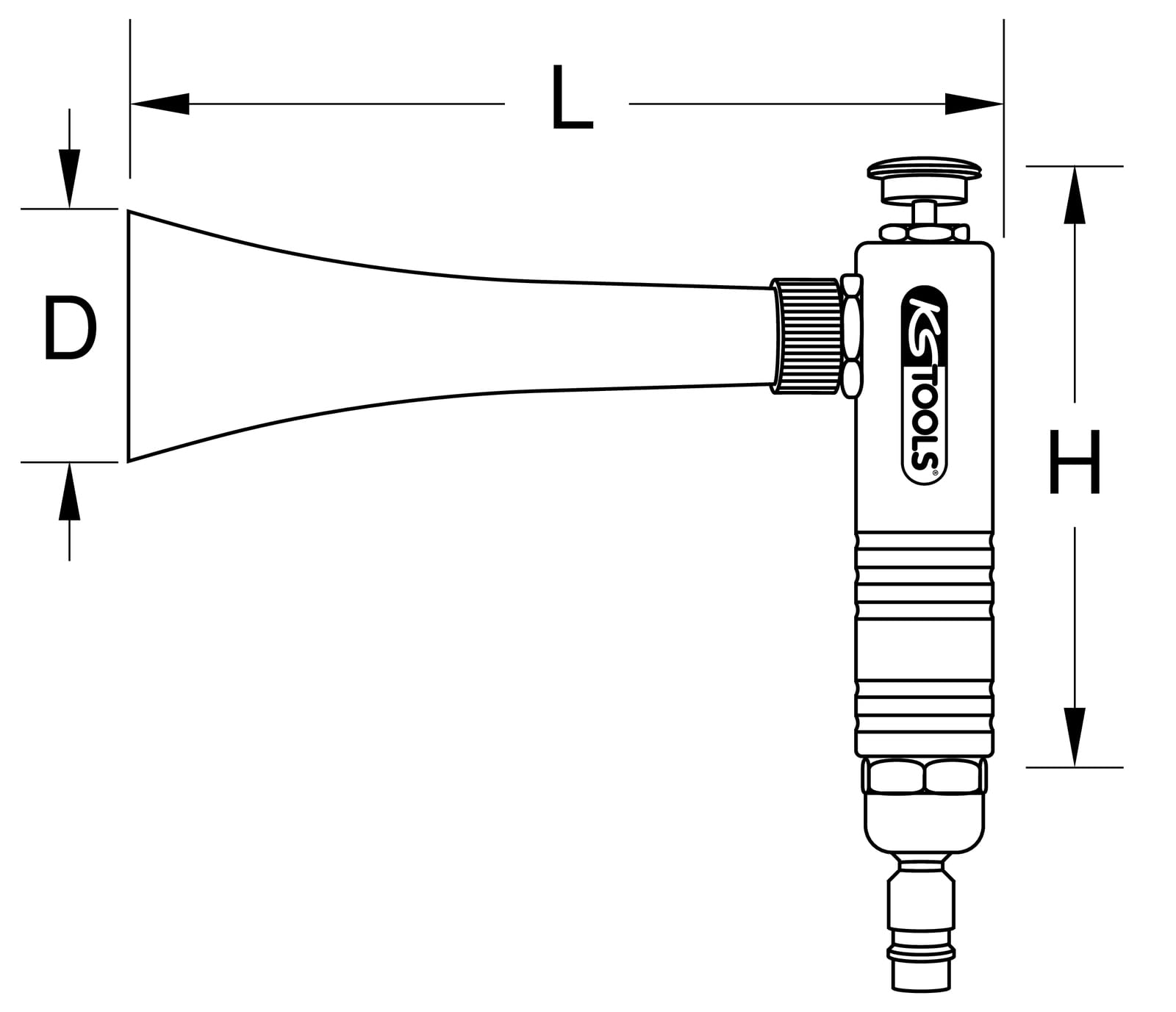 KS Tools 515.5575 Pistolet de soufflage d'air comprimé avec buse réglable