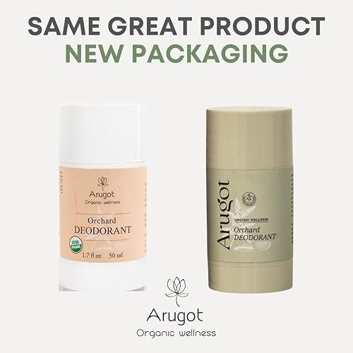 Miniatura 2 de ARUGOT Paquete desodorante orgánico (certificado USDA)  Pachulí y limón huerto  Sin manchas, sin aluminio, cero residuos, libre de crueldad y