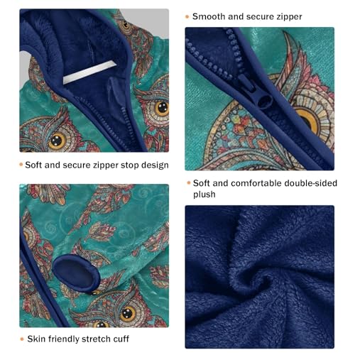 Mandala Owl Toddler Boys Winter Coat Thick Snow Jacket for Toddler Boys 3T3