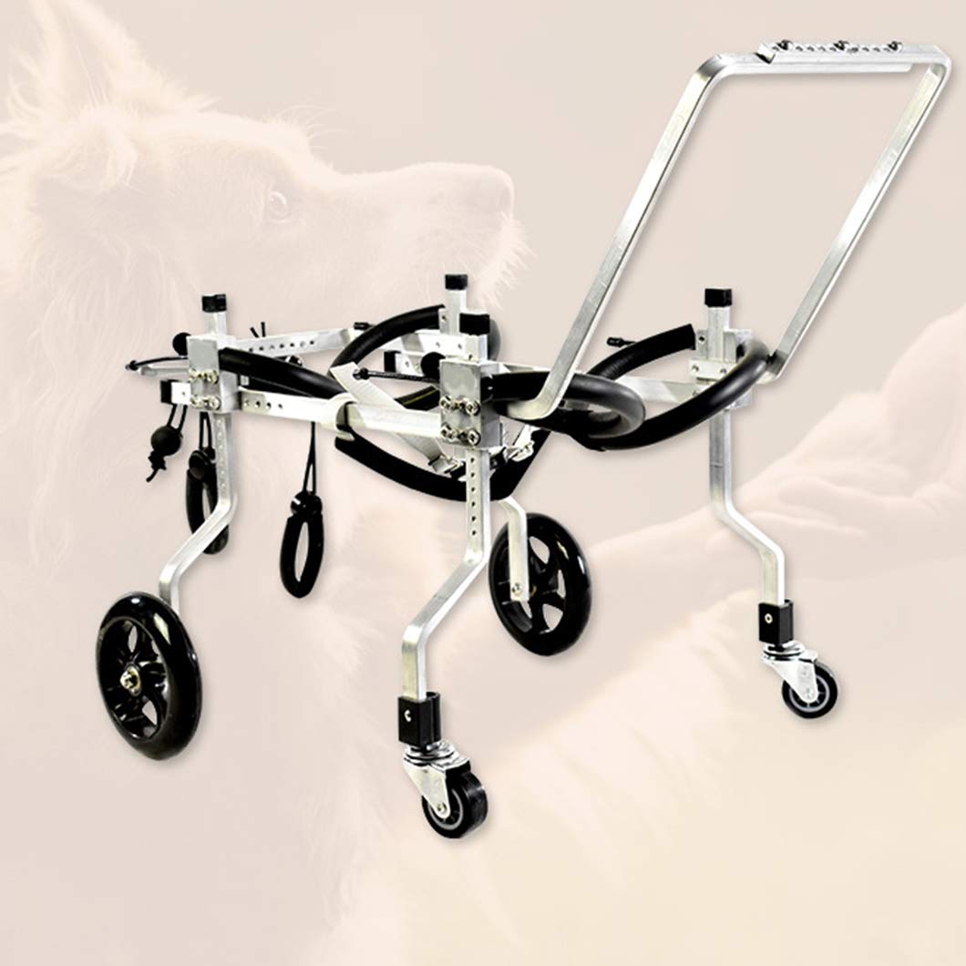 Hund Rollstuhl - Verstellbarer Mobilitätswagen Für Hunde & Katzen Mit Reflektor-Geschirr