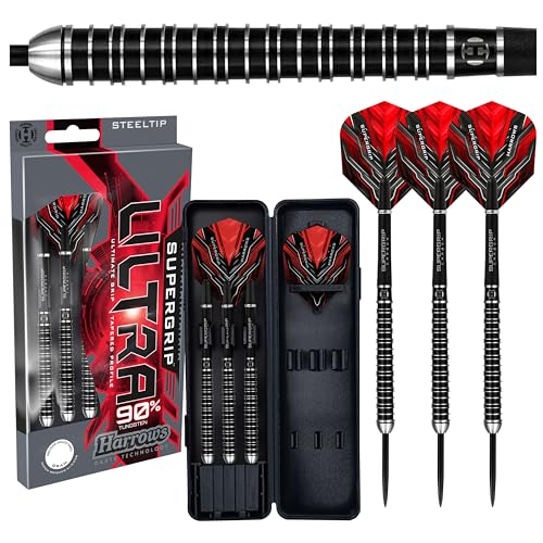 Harrows Supergrip Ultra 90% Tungsten Steel Tip Darts (25)