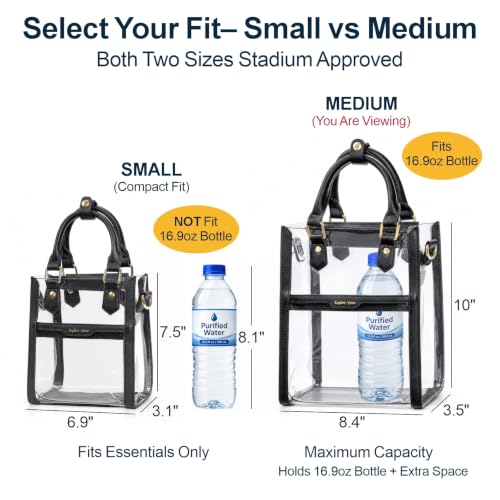 Image of PACKISM Clear Purse for Stadium Events - Clear Crossbody Bag for Women | Adjustable Wide Strap, 2 Easy-Access Pockets, Thick 0.5mm PVC, for Sport Game Day Concert Festival, Clear Bag Stadium Events