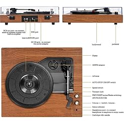 VIFLYKOO Platine Vinyle Bluetooth, Tourne Disque avec 2 Haut-parleurs Stéréo, Trois Vitesse 33/45/78, Prise en Charge de… - Les Beatles, Paul McCartney, John Lennon, RIngo Starr, George Harrison VIFLYKOO Platine Vinyle Bluetooth, Tourne Disque avec 2 Haut-parleurs Stéréo, Trois Vitesse 33/45/78, Prise en Charge de… – Image 2