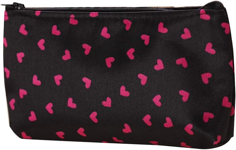 Red Outdoor Travel Storage Cosmetic Bag,Heart Dot Print Toiletry Wash Organize Multifunctional Makeup Bag,Portable Travel Cosmetic Bag Makeup Case