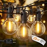 Brightown Outdoor String Lights, 25FT 12+1 G40 Bulbs Shatterproof Patio Lights, IP65 Waterproof Dimmable Hanging Connectable Globe LED Outdoor Lights for Backyard, Bistro, Porch, Deck, Balcony