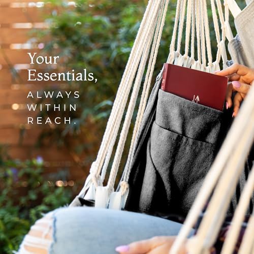 Image of Hanging Hammock Chair Swing - Hanging Chair Outdoor & Indoor - Hammock Swing Chair - Quick & Easy Setup with Hardware Kit - Durable & Spacious Full Body Support - Holds 440 Lbs