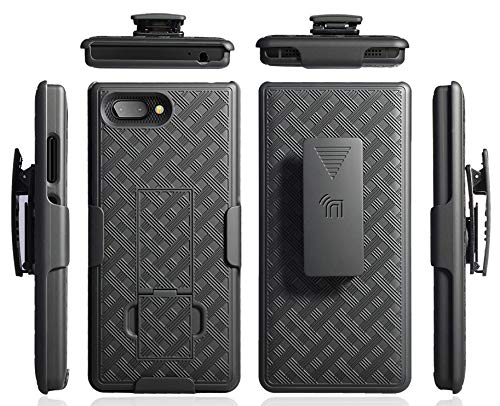 Nakedcellphone HOLCOM-KEY2-WEAVE Case With Clip For Blackberry Key2, Nakedcellphone Black Kickstand Cover With [Rotating/Ratchet] Belt Hip Holster Combo thumb #4