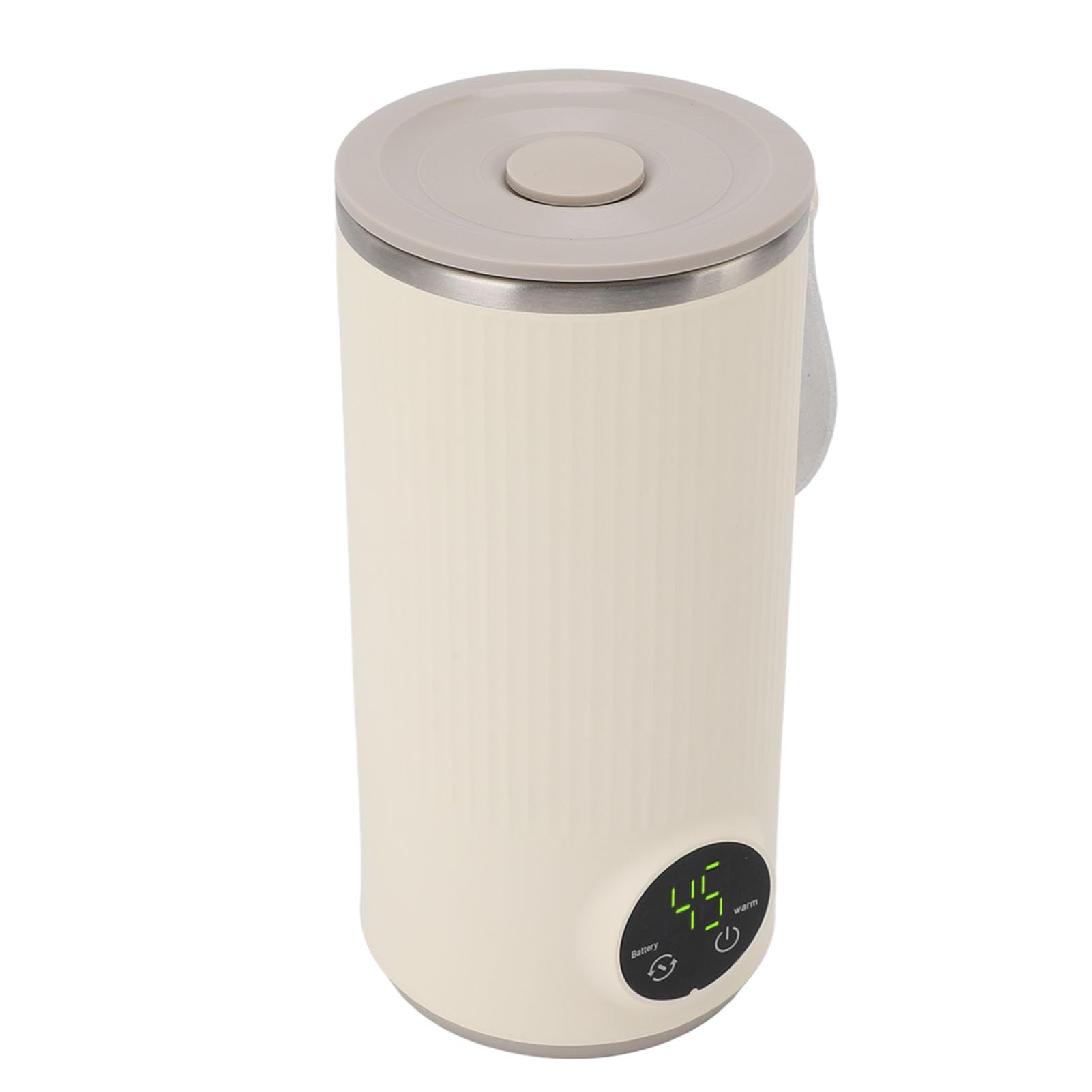 Calentador de Biberones Portátil Calentador de Leche de Viaje con Baterías Recargables Duales de 3000 MAh Agitador Giratorio de Calentamiento Rápido de Acero Inoxidable con