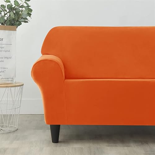 Vista 7 de Funda elástica para sofá de 3 cojines, 1 funda de terciopelo para sofá, fundas protectoras de muebles con parte inferior elástica, lavable a máquina