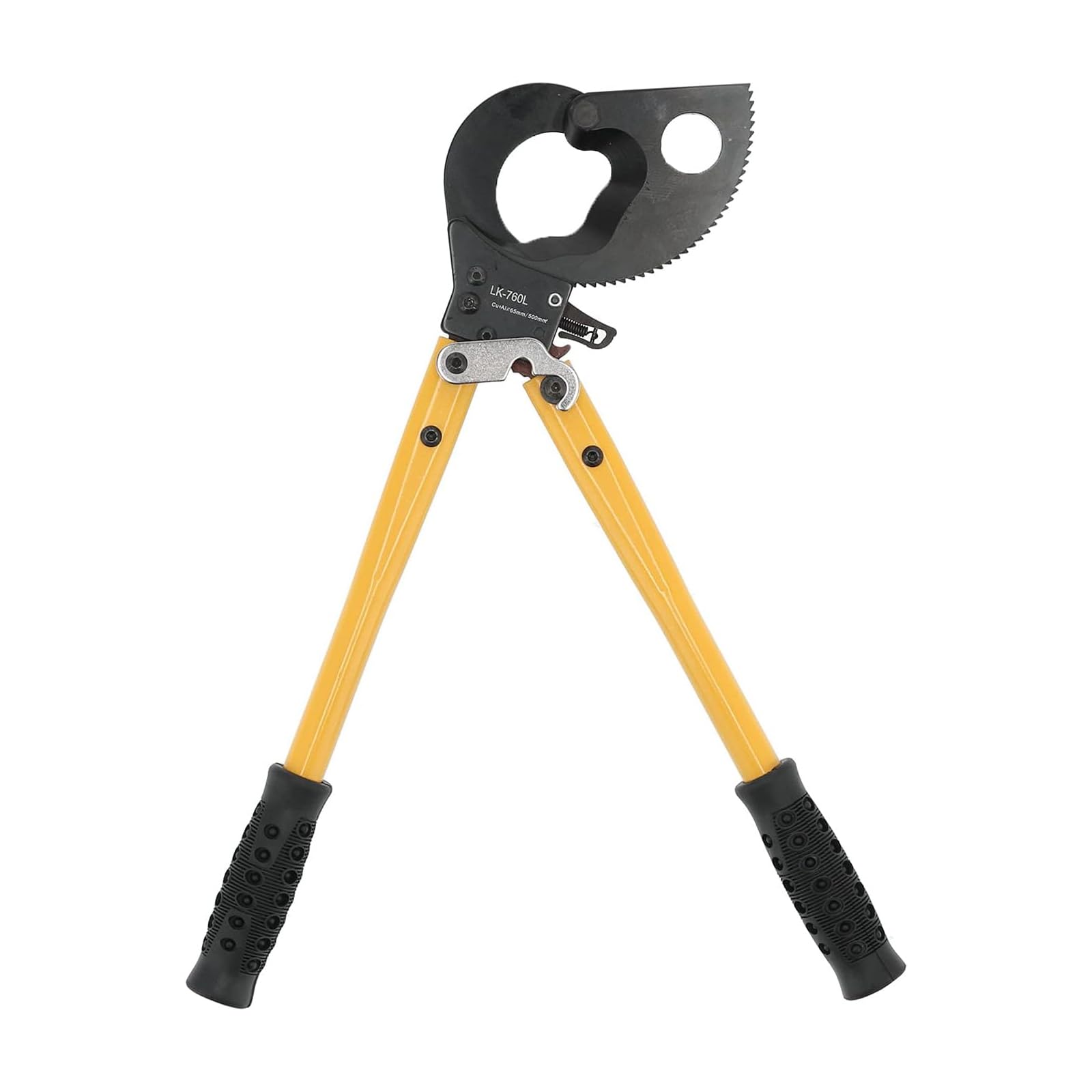 Przecinak do kabli z grzechotką, wytrzymały obcinacz do drutu stalowego do 500 mm², ręczne narzędzie ręczne z ergonomicznym antypoślizgowym uchwytem do drutu aluminiowego i wielożyłowego