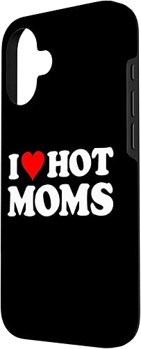Miniatura 2 de Funda con texto en inglés "I Love Hot Moms Red Heart para iPhone 16