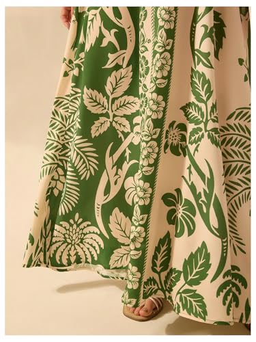Image of SHENHE Women's Summer Tropical Floral Halter Maxi Dress Open Back Empire Waist Flowy Boho Dress