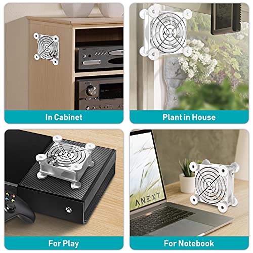 Anext Usb Computer Fan, 80Mm Usb Fan, 80Mm Case Fan, Silent Fan For Receiver Dvr Playstation Xbox Computer, 2 In 1 Packs White #TOP4