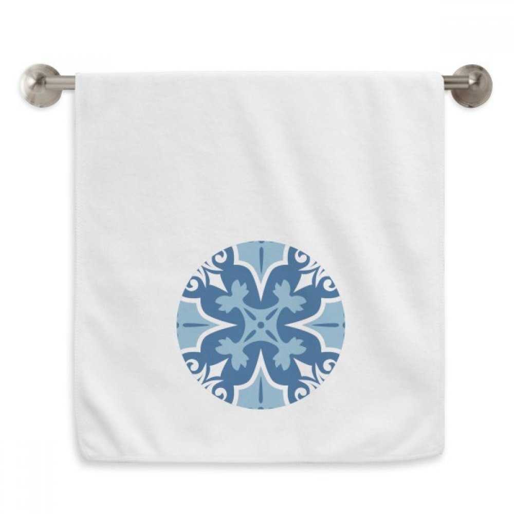 Serviettes moelleuses fleur bleue Maroc pour peaux sensibles 33x74cm