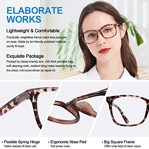 Image of 4 PACKS Blue Light Blocking Reading Glasses Women 1.0 1.25 1.5 1.75 2.0 2.25 2.5 2.75 3.0 3.5 4.0 5.0 6.0
