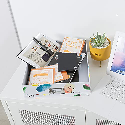 Soul & Lane Decorative Storage Cardboard Boxes With Lids For Home Décor| Tutti Frutti - Set Of 3 | Colorful Paperboard Nesting Boxes For Arrangements #TOP4