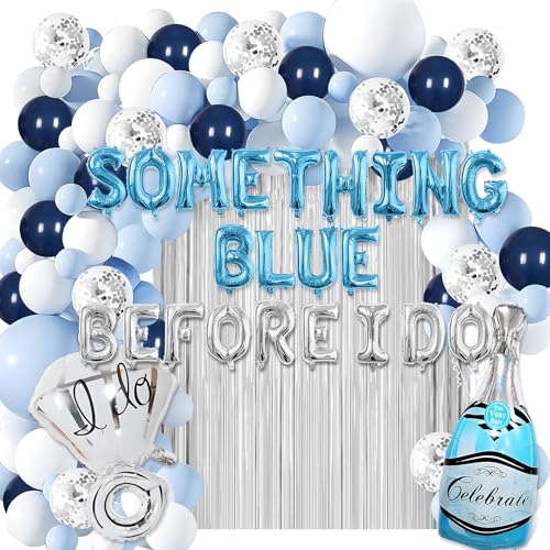 Something Blue Before I Do Bridal Shower Decorations - Something Blue Bridal Shower Decorations. Party Decorations Include Balloons, Letters Backdrop, I Do Diamond Ring Balloon, Bachelorette Party