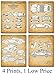 Original Porsche Patent Prints - Vintage Wall Art Decor Gifts for Car Enthusiasts, Man Cave and Office Decoration, Classic Room Decor, 8x10 Unframed Art Poster (Set of 4)