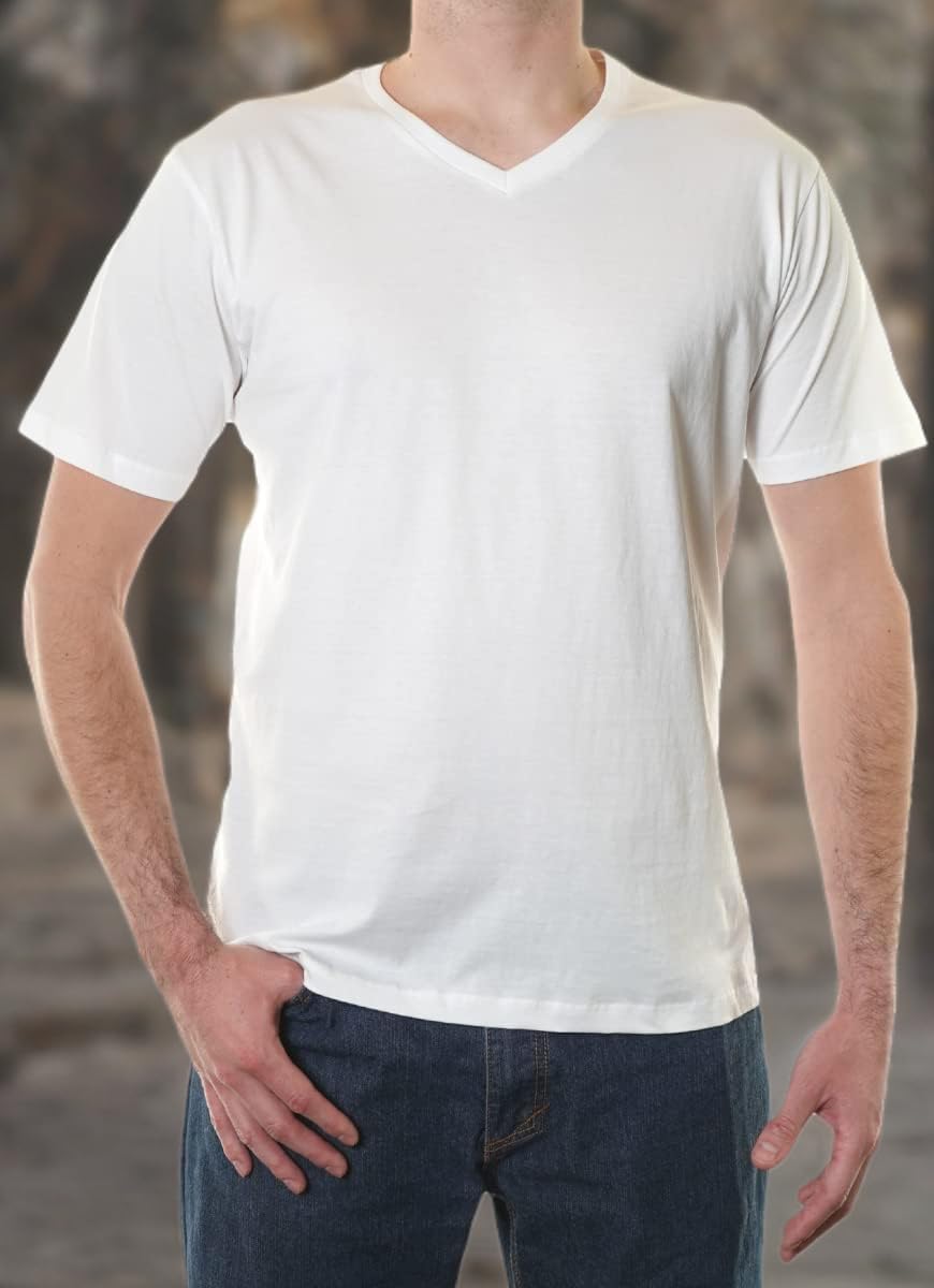 Organic Signatures V-Neck 100% Certified Organic Cotton, Soft T-Shirts for Men - Image 6