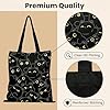 Embhlitfe Cat Tote Bag, Black Cat Canvas Tote Bag with Magnetic Snap, Cute Cat Handbag for Women, Reusable Shopping & Beach Bag for Work, School, Gifts #4