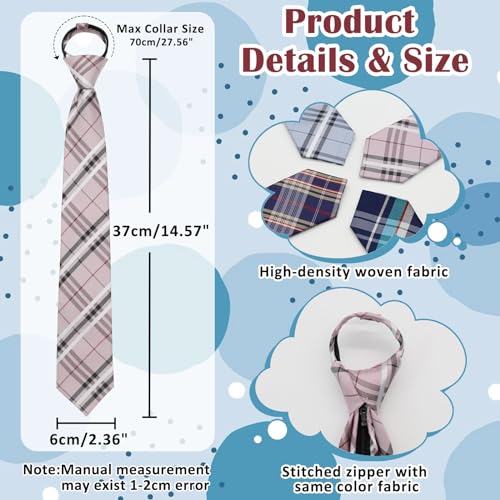 Boys Ties 10-12 Years Pre-Tied School Zipper Tie Set 15" Adjustable Kids Necktie for Casual Graduation Uniforms4