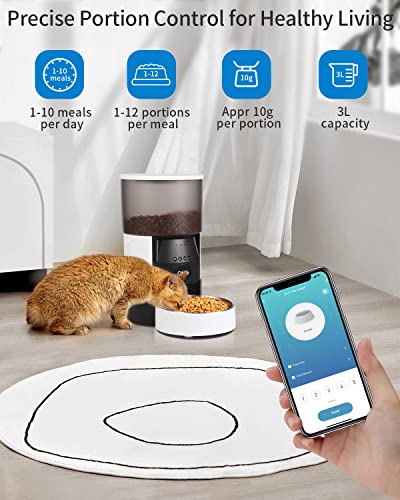Qlife Automatic Cat Dog Feeder: Dry Food Dispenser For Dog, Auto Pet Feeder, Portion Control Automatic Dog Feeder (Black Wifi, 3L) #TOP3