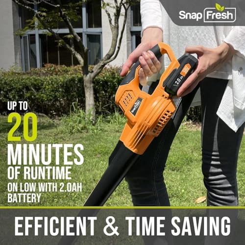 image for SnapFresh Cordless Leaf Blower - 20V Electric Leaf Blower with 2.0 Ah 