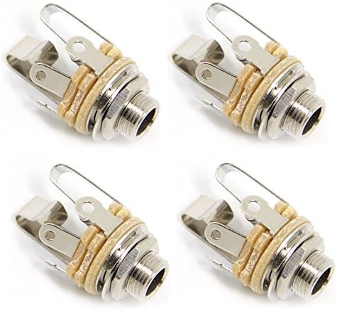 Ancable 10-Pack 1/4" Stereo Female Jack -6.35mm TRS Panel Mount Socket with Washer and Nut Solder Type for Guitar Pedals Bass Fender Footswitch and Any Other Applications with 6.35mm
