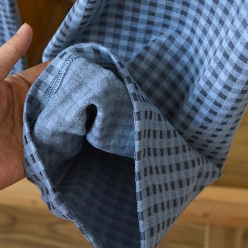 Aswuknt Men's Pajamas Set Plaid Thermal Long Sleeve Button Down Sleepwear - image 7