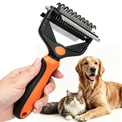 3-in-1 Pet Grooming Rake Deshedding Dog Brush for Shedding Hair (...