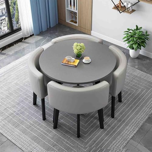 Moderno juego de mesa de comedor con sillas, ahorro de espacio para conferencias y mesa de centro para cocina, comedor, oficina